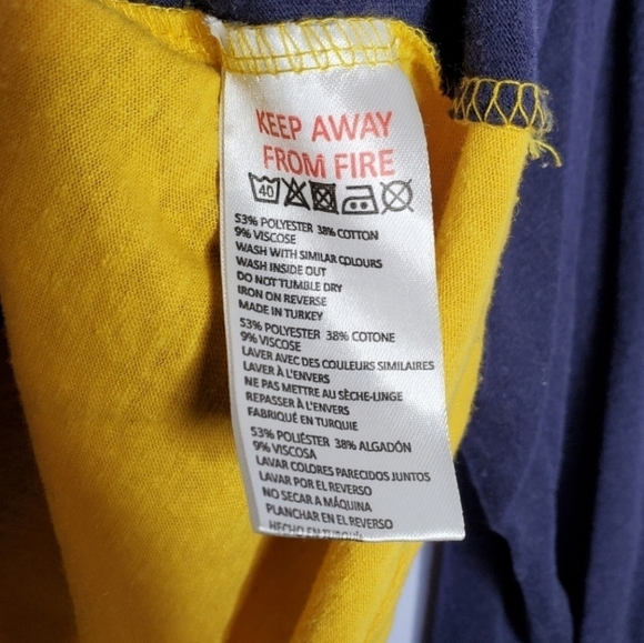 Urban Outfitters Navy Blue Color Block North League Long Sleeve Graphic T-Shirt - Picture 7 of 9